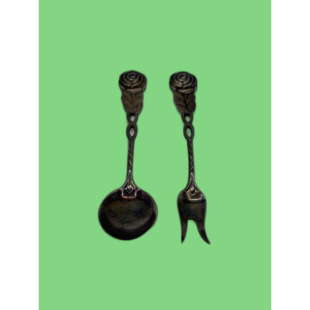 Vintage Jam Spoon And Lemon Fork Rosita Pattern EPMS Sweden 1940's /50's